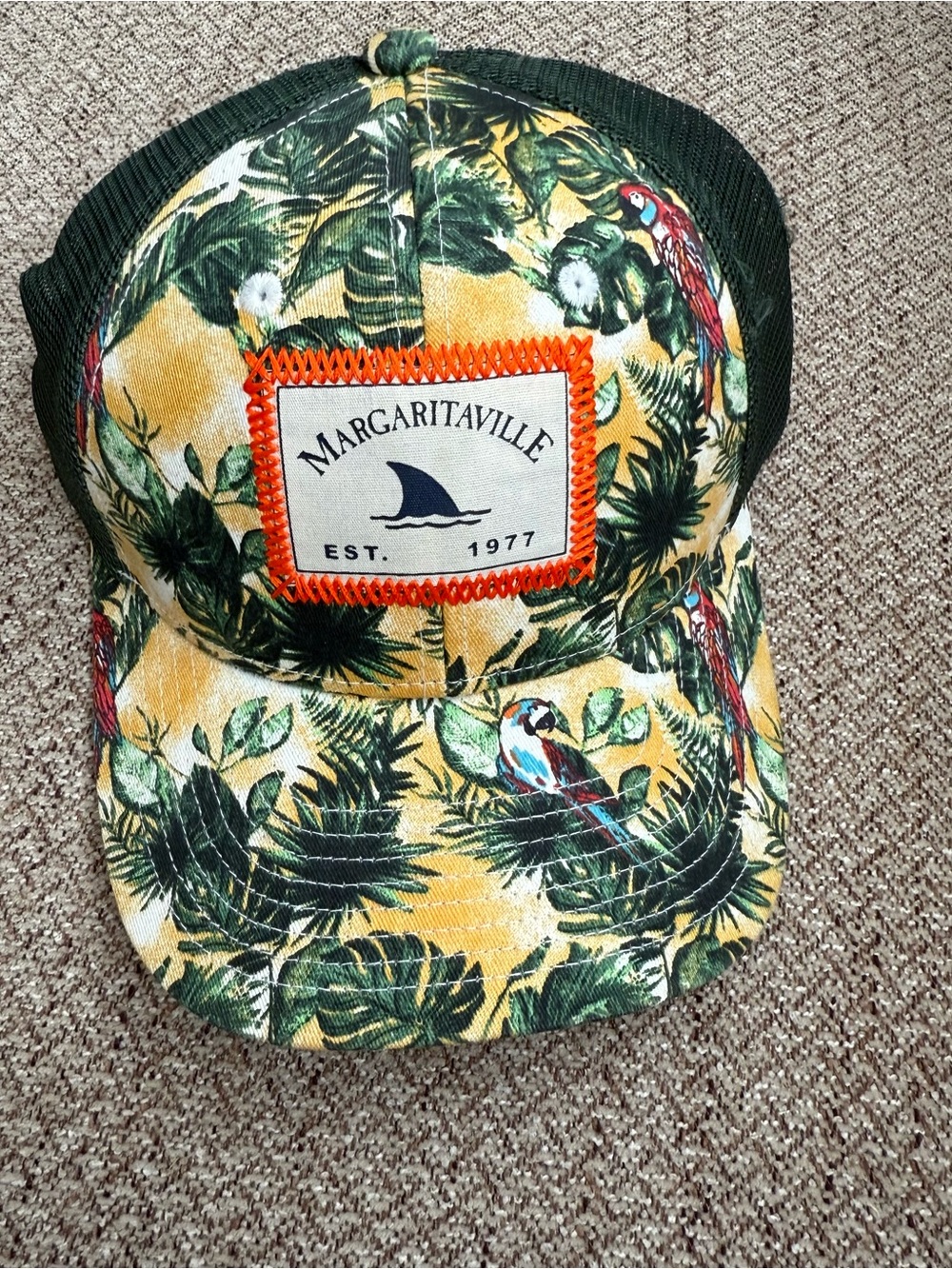 Margaritaville Trucker Hat Parrot Tropical Adjustable